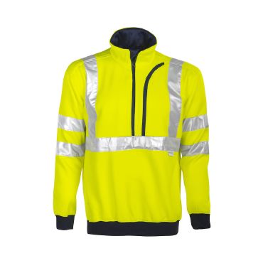 Sudadera de alta visibilidad media cremallera hombre 6102 Sudadera de alta visibilidad media cremallera hombre 6102