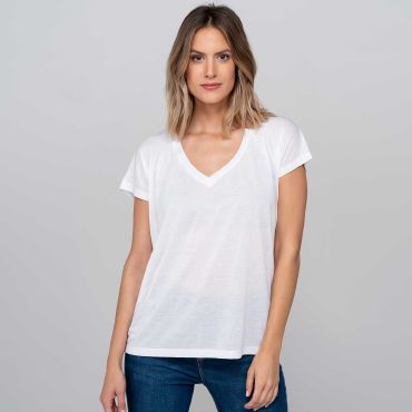 Camiseta cuello de pico para sublimar mujer Subli Flowy