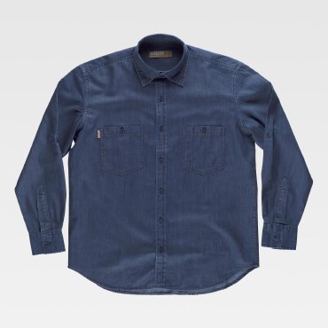 Camisa vaquera manga larga manga larga unisex B8700 WORKTEAM Camisa vaquera manga larga manga larga unisex B8700 WORKTEAM