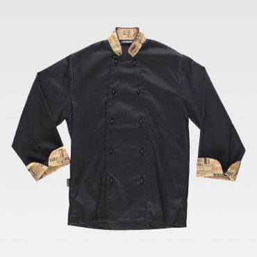Chaqueta cocinero de manga corta estampada unisex B9203 WORKTEAM Chaqueta cocinero de manga corta estampada unisex B9203 WORKTEAM