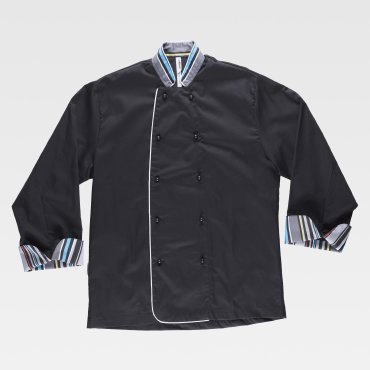 Chaqueta cocinero de manga larga estampada unisex B9208 WORKTEAM Chaqueta cocinero de manga larga estampada unisex B9208 WORKTEAM
