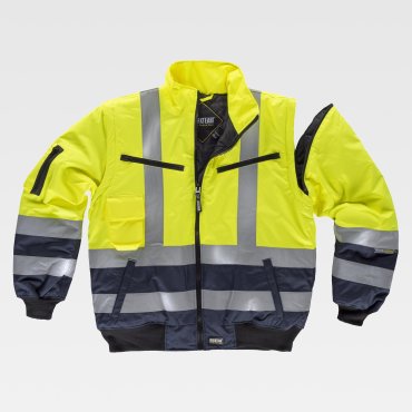 Cazadora de alta visibilidad mangas desmontable unisex C3730 WORKTEAM Cazadora de alta visibilidad mangas desmontable unisex C3730 WORKTEAM