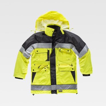 Parka de alta visibilidad con capucha combinada unisex C3790 WORKTEAM Parka de alta visibilidad con capucha combinada unisex C3790 WORKTEAM
