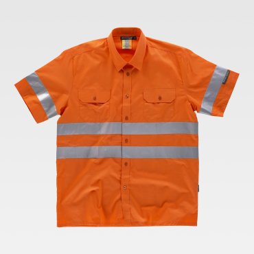 Camisa de trabajo de alta visibilidad manga corta unisex C3810 WORKTEAM