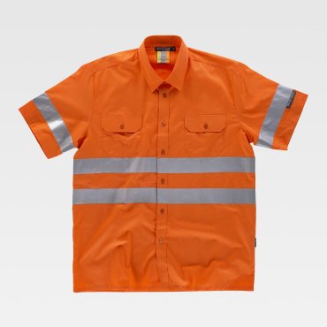 Camisa de trabajo de alta visibilidad manga corta unisex C3810 WORKTEAM Camisa de trabajo de alta visibilidad manga corta unisex C3810 WORKTEAM