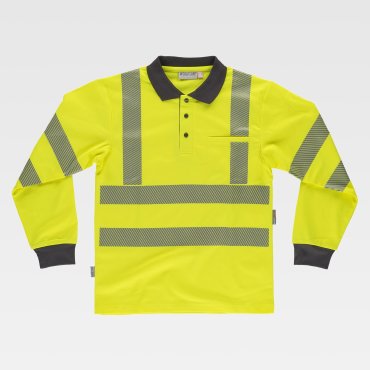 Polo de alta visibilidad manga larga unisex C3883 Polo de alta visibilidad manga larga unisex C3883
