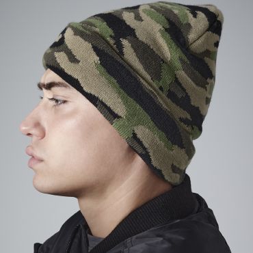 Gorro con vuelta de camuflaje B419