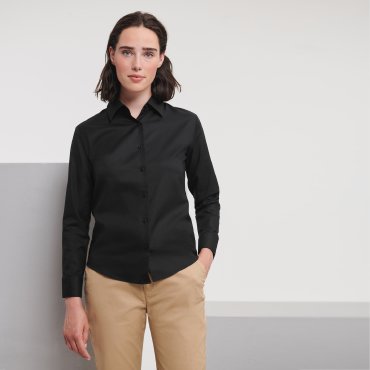 Camisa Oxford de manga larga mujer R-932f-0 Camisa Oxford de manga larga mujer R-932f-0