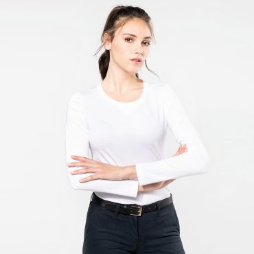 Camiseta manga larga algodón Supima mujer PK303