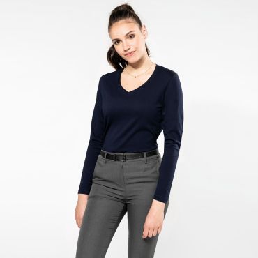 Camiseta manga larga algodón Supima mujer PK307 Camiseta manga larga algodón Supima mujer PK307