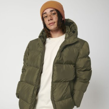 Plumífero oversize con capucha tejido reciclado unisex Puffer