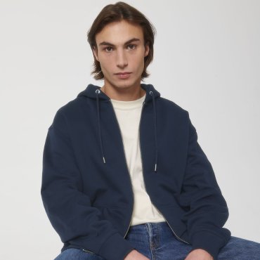 Sudadera oversize con capucha y cremallera reciclada unisex Locker Heavy Sudadera oversize con capucha y cremallera reciclada unisex Locker Heavy