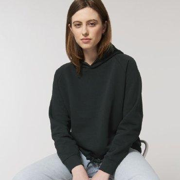 Sudadera crop con capucha orgánica mujer Bower Sudadera crop con capucha orgánica mujer Bower
