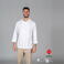 Chaqueta cocina manga larga reciclado-orgánico unisex Haro. Color blanco.