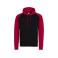 Sudadera con capucha unisex Baseball JH009. Color jet black/fire red.
