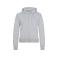 Sudadera crop con capucha y cremallera orgánica mujer Girlie Fashion Cropped Zoodie JH065. Color heather grey.