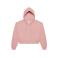 Sudadera crop con capucha y cremallera orgánica mujer Girlie Fashion Cropped Zoodie JH065. Color dusty pink.