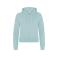Sudadera crop con capucha y cremallera orgánica mujer Girlie Fashion Cropped Zoodie JH065. Color dusty green.