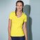 Camiseta cuello de pico elástica mujer V-t. .