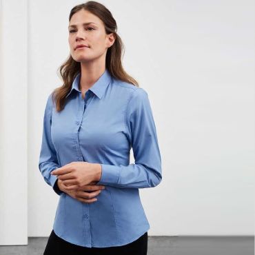 Camisa manga larga easy care mujer Shirt Longsleeve Poplin