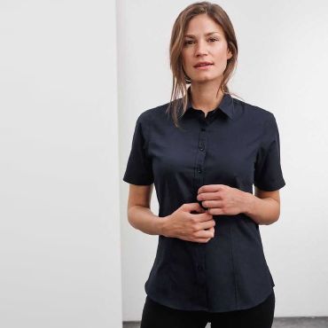Blusa de manga corta easy care mujer Shirt Shortsleeve Poplin Blusa de manga corta easy care mujer Shirt Shortsleeve Poplin