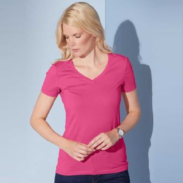 Camiseta cuello de pico elástica mujer Stretch V-T Camiseta cuello de pico elástica mujer Stretch V-T
