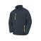 Chaqueta softshell acolchada reciclada unisex R237x. Color navy/yellow.