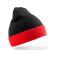 Gorro con vuelta reciclado Rc930x. Color black/red.