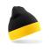 Gorro con vuelta reciclado Rc930x. Color black/yellow.