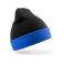 Gorro con vuelta reciclado Rc930x. Color black/royal.