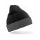 Gorro con vuelta reciclado Rc930x. Color black/grey.