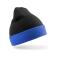 Gorro con vuelta reciclado Rc930x. Color black/royal.
