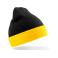 Gorro con vuelta reciclado Rc930x. Color black/yellow.