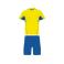 Equipación de fútbol niño Boca Kids. Color amarillo/royal.