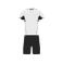 Equipación de fútbol niño Boca Kids. Color blanco/negro.
