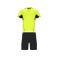 Equipación de fútbol niño Boca Kids. Color amarillo flúor/negro.