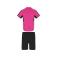 Equipación de fútbol niño Boca Kids. Color rosa rosa/negro.