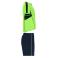 Equipación de fútbol niño Boca Kids. Color verde flúor/azul marino.