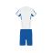 Equipación de fútbol niño Boca Kids. Color blanco/royal.