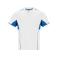 Equipación de fútbol niño Boca Kids. Color blanco/royal.