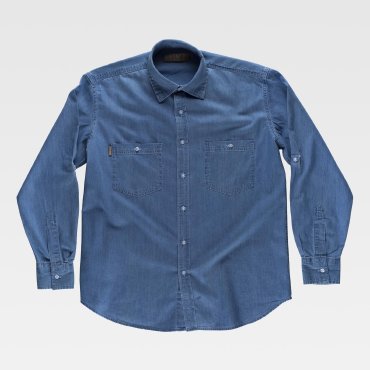 Camisa vaquera manga larga manga larga unisex B8700 Camisa vaquera manga larga manga larga unisex B8700