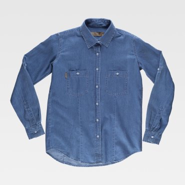 Camisa vaquera manga larga manga larga mujer B8790 Camisa vaquera manga larga manga larga mujer B8790