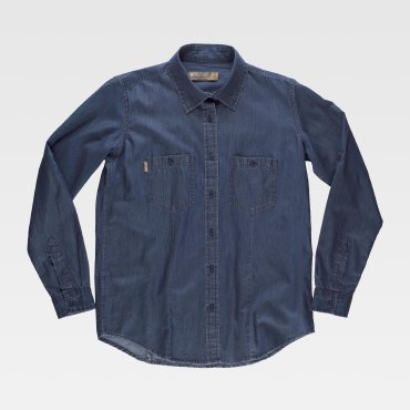 Camisa vaquera manga larga manga larga mujer B8790 Camisa vaquera manga larga manga larga mujer B8790