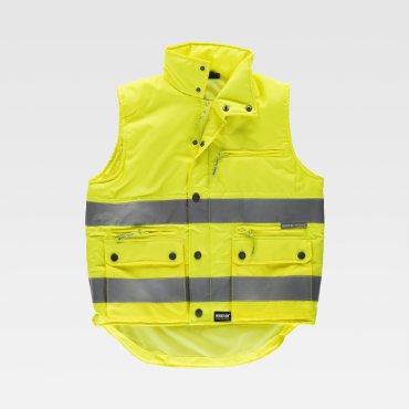 Chaleco reflectante alta visibilidad acolchado multibolsillos unisex C3209 Chaleco reflectante alta visibilidad acolchado multibolsillos unisex C3209