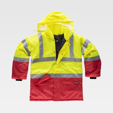 Parka alta visibilidad con capucha combinada unisex C3711