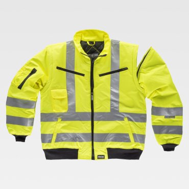 Cazadora alta visibilidad mangas desmontable unisex C3720 Cazadora alta visibilidad mangas desmontable unisex C3720