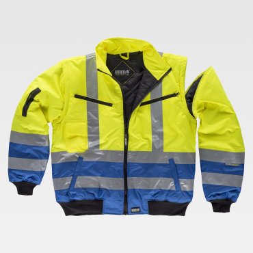 Cazadora alta visibilidad mangas desmontable unisex C3740 Cazadora alta visibilidad mangas desmontable unisex C3740