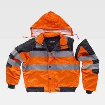 Cazadora alta visibilidad mangas desmontable unisex C3750 Cazadora alta visibilidad mangas desmontable unisex C3750