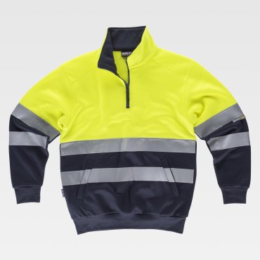 Sudadera alta visibilidad media cremallera combinada unisex C9035 Sudadera alta visibilidad media cremallera combinada unisex C9035