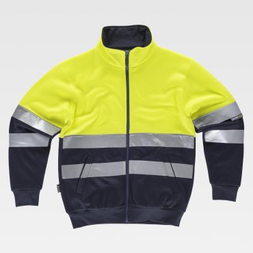 Sudadera alta visibilidad con cremallera combinada unisex C9037 Sudadera alta visibilidad con cremallera combinada unisex C9037